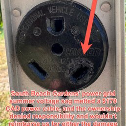 Dangerous receptacle melted cord! Dangerous receptacle melted cord!