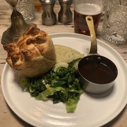 Pie of the day, chicken and mushrooms - incredibly perfect and tasty ! Amazing sides and gravy as well