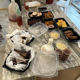 a table full of food