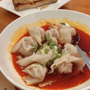 Jeng Chi - Pork wonton in spicy sauce and green onion pancake - Bakeries Near Me - Richardson, Texas Jeng Chi - Pork wonton in spicy sauce and green onion pancake - Bakeries Near Me - Richardson, Texas