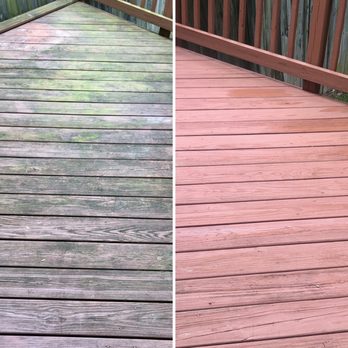 Shane's Pristine Powerwash - Deck before and after. - Pressure Washers Near Me - Fredericksburg, Virginia