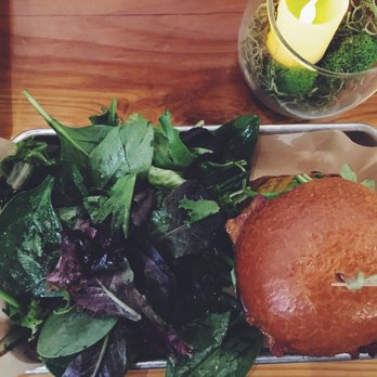 Brew Kitchen Bar - BKB Burger with side salad - Gastropubs Near Me - Monterey Park, California