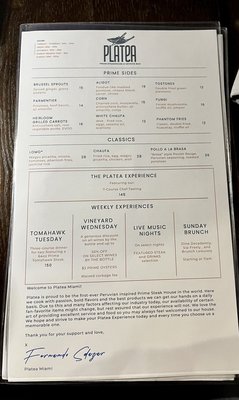 Menu photo 6 Platea Pinecrest, FL
