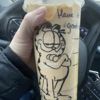 Starbucks - Pistachio iced coffee with a little cute sketch/note from the barista! This made my day! - Coffee & Tea Near Me - North Providence, Rhode Island Starbucks - Pistachio iced coffee with a little cute sketch/note from the barista! This made my day! - Coffee & Tea Near Me - North Providence, Rhode Island