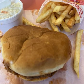 Jimmie's Dairy Bar - BBQ sandwich with fries and slaw. - Ice Cream & Frozen Yogurt Near Me - Pendleton, Indiana Jimmie's Dairy Bar - BBQ sandwich with fries and slaw. - Ice Cream & Frozen Yogurt Near Me - Pendleton, Indiana