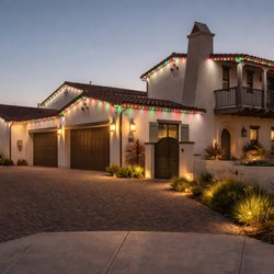 Near Ranch Santa Fe - Permanent Roofline Lighting goes well with spanish style homes.