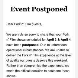 Event cancelled Event cancelled