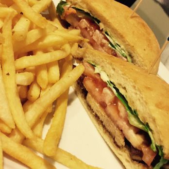 Wai Oli iCafe & Lounge - Pork belly sandwich ( yummy) and nice crispy fries. - Breakfast & Brunch Near Me - Hilo, Hawaii
