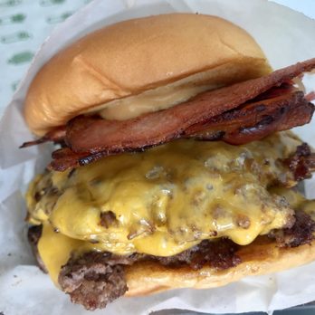 Shake Shack Coral Gables - SmokeShack Burger - greasy meat, oily cheese, soggy bun - Burgers Near Me - Coral Gables, Florida