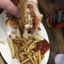 a sandwich and fries