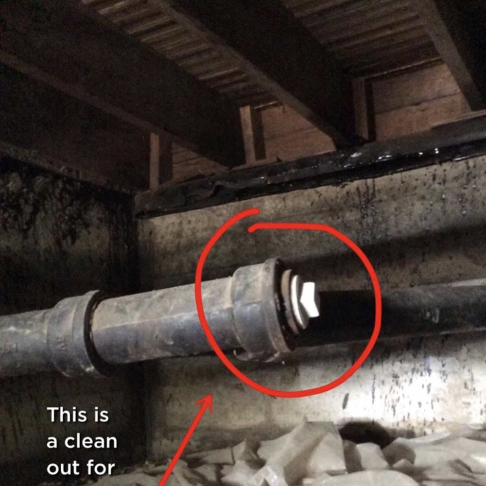 6 easily visible and accessible access clean outs were already available under the house. 6 easily visible and accessible access clean outs were already available under the house.