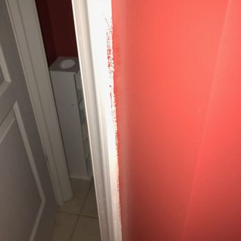Samurai Painting - Paint splatter by bathroom door - Painters Near Me Samurai Painting - Paint splatter by bathroom door - Painters Near Me