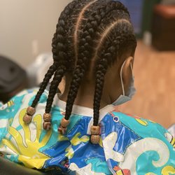 Kid's jumbo cornrows w/beads