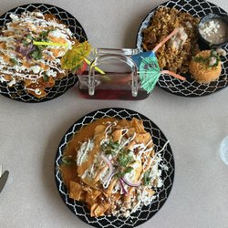 Chilaquiles and chorizo and eggs