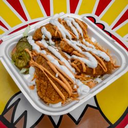 Juicy Bites - 3 pcs chicken tenders over rice