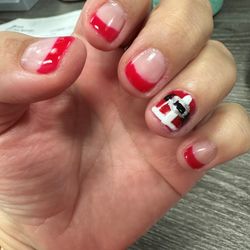 Cozy Nails - Just another view of her horrible job!!