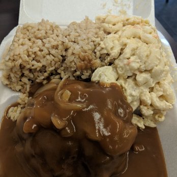Sugoi - Danger!!! Da Hamburger Steak with da Brown Rice covered with gravy all Ova, and da killah Mac Salad! - Japanese Near Me - Honolulu, Hawaii Sugoi - Danger!!! Da Hamburger Steak with da Brown Rice covered with gravy all Ova, and da killah Mac Salad! - Japanese Near Me - Honolulu, Hawaii