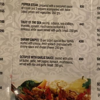Chenandos - Menu - Seafood Near Me - Puerto Vallarta, JAL