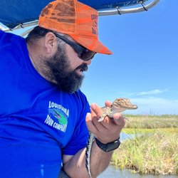 Gators and Ghosts A New Orleans Tour Company - Capt Jason with Nubby