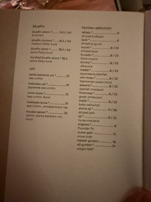 Menu photo 8 Uchi Austin Austin, TX