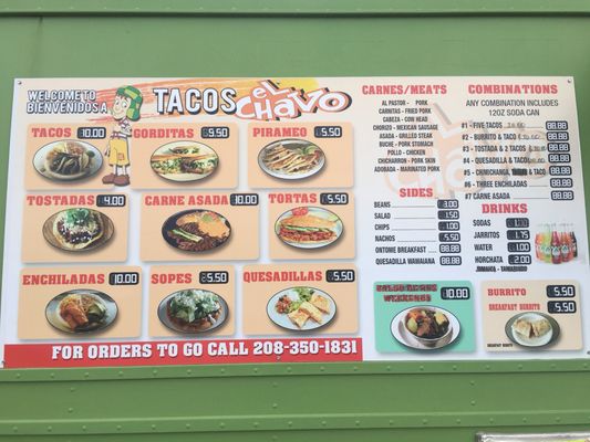 Menu photo 7 El Chavo Taqueria Boise, ID