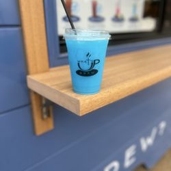 What’s Up Brew - A blue raspberry Lois with glitter and cream so good!