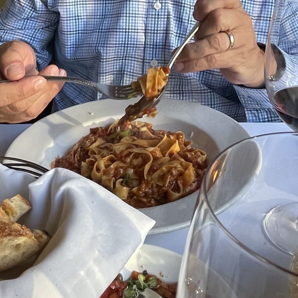 Frascati - FRESH FETTUCCINI with Beef Bolognese, Roasted Tomato, Scallions and Parmesan Cheese - Italian Near Me - San Francisco, California