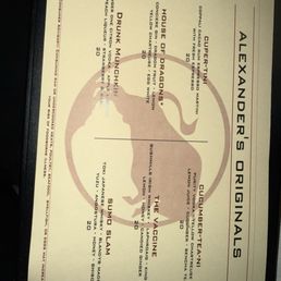 Drink menu