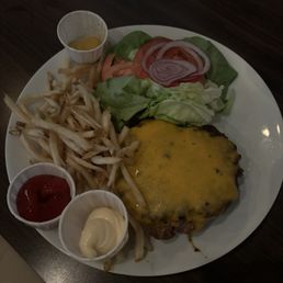 Thursday burger night special. 3/4 pound patties and fries for $10. Exceeded expectations. Thursday burger night special. 3/4 pound patties and fries for $10. Exceeded expectations.