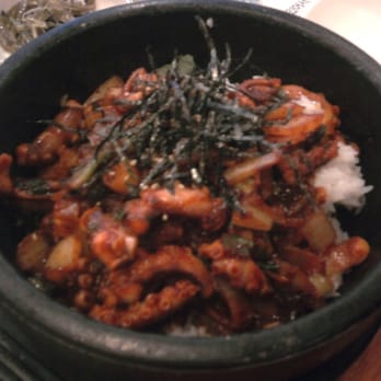 Delicious Table - Ohjingah Dolsot Bibimbab (Squid, Vegetables, and Rice in a Hot Stone Pot) - Korean Near Me - Buena Park, California Delicious Table - Ohjingah Dolsot Bibimbab (Squid, Vegetables, and Rice in a Hot Stone Pot) - Korean Near Me - Buena Park, California