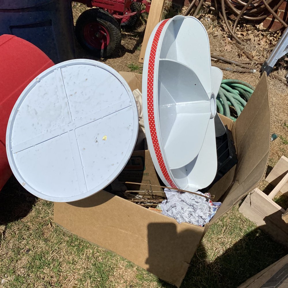 BEK Moving - This was a huge tiered tray I use for my business. They tore it apart and dumped it in a trash can. - Movers Near Me - Arnold, Missouri BEK Moving - This was a huge tiered tray I use for my business. They tore it apart and dumped it in a trash can. - Movers Near Me - Arnold, Missouri