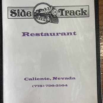 Side Track Restaurant - Menu front with phone number - American Near Me - Caliente, Nevada