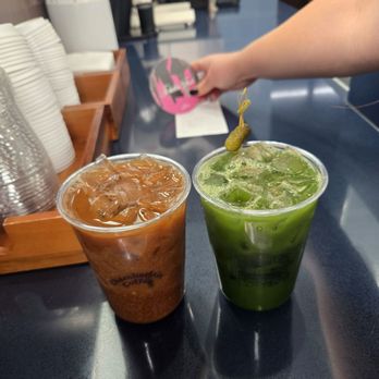 Chamberlain Coffee - Cold brew with pistachio milk and pickle matcha - Coffee & Tea Near Me - Los Angeles, California