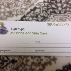 Super Spa - The gift certificate is available