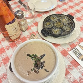 Bistrot Du Coin - Mushroom bisque and Escargots a la Bourguignonne - French Near Me - Washington, DC, District of Columbia