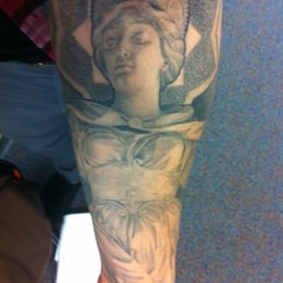 Lady justice tattoo front