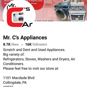 Mr. C's Appliances - Mr. C's Appliances - Appliances Near Me - Collingdale, Pennsylvania Mr. C's Appliances - Mr. C's Appliances - Appliances Near Me - Collingdale, Pennsylvania