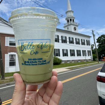 Belle Vie Cafe - Matcha Iced Latte - Cafes Near Me - Guilford, Connecticut Belle Vie Cafe - Matcha Iced Latte - Cafes Near Me - Guilford, Connecticut