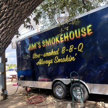 Jim’s Smokehouse - Back of trailer - Food Trucks Near Me - Austin, Texas Jim’s Smokehouse - Back of trailer - Food Trucks Near Me - Austin, Texas