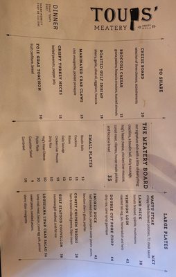 Menu photo 2 Toups Meatery New Orleans, LA Menu photo 2 Toups Meatery New Orleans, LA