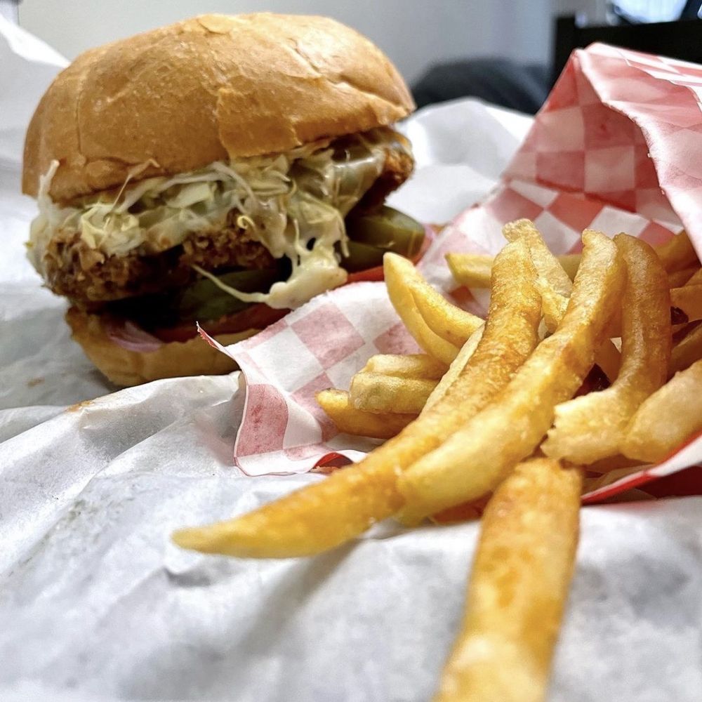 Katsu Burger - Godzilla Attack Burger Fries - Japanese Near Me - Kent, Washington Katsu Burger - Godzilla Attack Burger Fries - Japanese Near Me - Kent, Washington