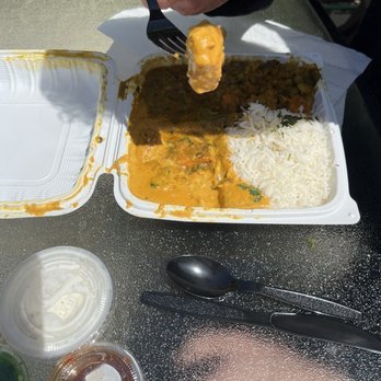 Tandoor India - Chicken korma lunch special comes with naan and raita. - Indian Near Me - Santa Monica, California