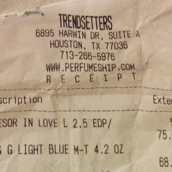 Trendsetters - My Trendsetters receipt showing their price for the D&G tester. More expensive than Amazon! - Watches Near Me - Houston, Texas