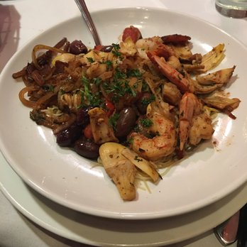 Toscanos - Artichoke and Prawn over angel hair - Italian Near Me - Puyallup, Washington Toscanos - Artichoke and Prawn over angel hair - Italian Near Me - Puyallup, Washington