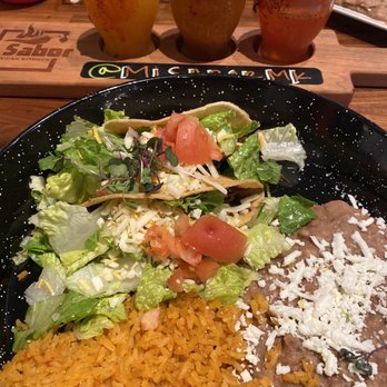 Mi Sabor Mexican Kitchen - Hard shell tacos plate & michilada flight - Mexican Near Me - Glendora, California
