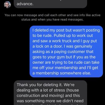 Anytime Fitness - The message from the owner that was very unprofessional and how he handled a basic post asking if his business was open - Gyms Near Me - Columbia, South Carolina Anytime Fitness - The message from the owner that was very unprofessional and how he handled a basic post asking if his business was open - Gyms Near Me - Columbia, South Carolina