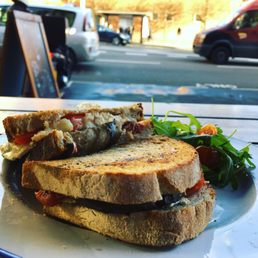Goats cheese sandwich on sourdough bread