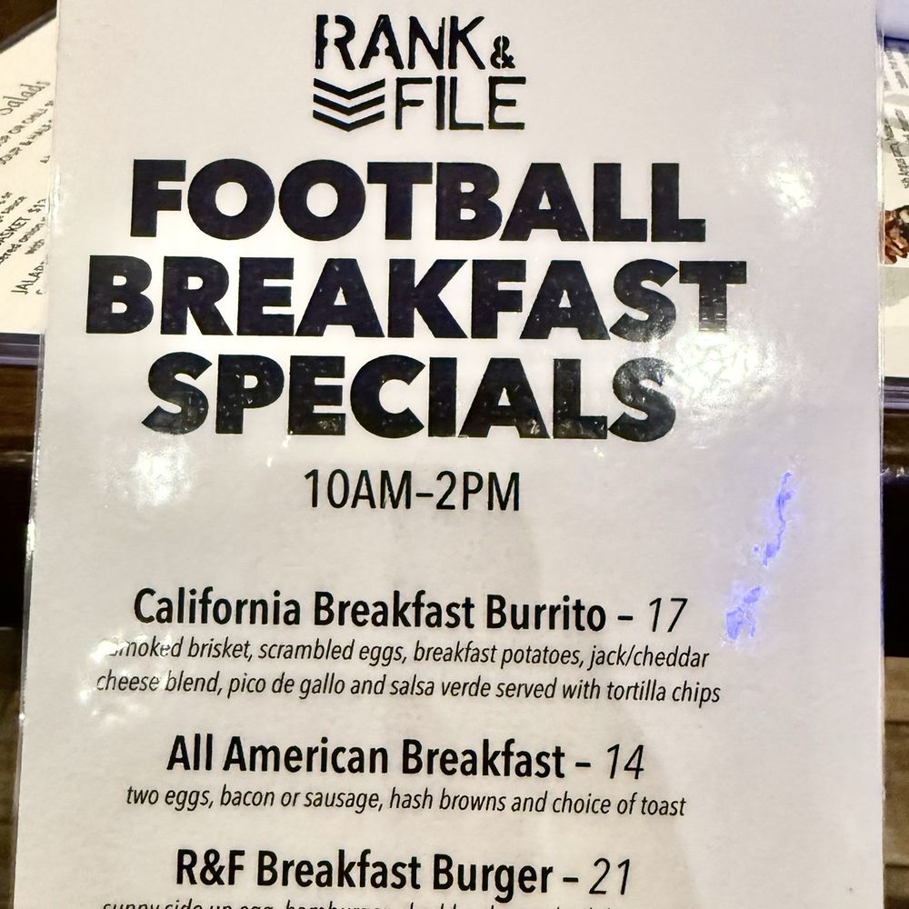 RANK & FILE - Specials Nov. 2025 - Bars Near Me - El Cajon, California RANK & FILE - Specials Nov. 2025 - Bars Near Me - El Cajon, California