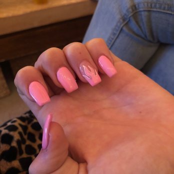 Kim Nails And Spa - Pink flames acrylic nails from Kim Salon - Nail Salons Near Me - Albuquerque, New Mexico