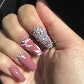 Mimi's Nail and Spa - This beauty only costed $60; prom nails. * Regular Polish * Coffin * Two Flower Designs * Rhinestones on all Fingers - Waxing Near Me - Gustine, California Mimi's Nail and Spa - This beauty only costed $60; prom nails. * Regular Polish * Coffin * Two Flower Designs * Rhinestones on all Fingers - Waxing Near Me - Gustine, California